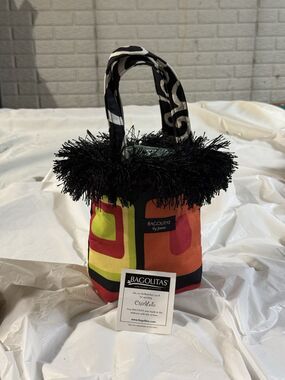 Bagolitas By Janice Colorful Mod Design w/Fringe Purse Bag NWT